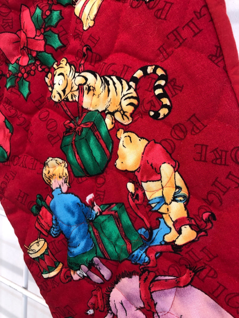 RED WINNIE THE POOH CHRISTMAS STOCKING.