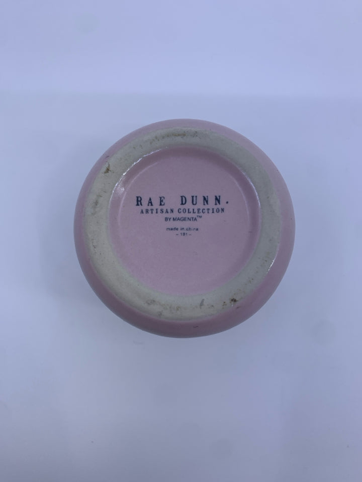 RAE DUNN PINK BOBBY PIN CANISTER.