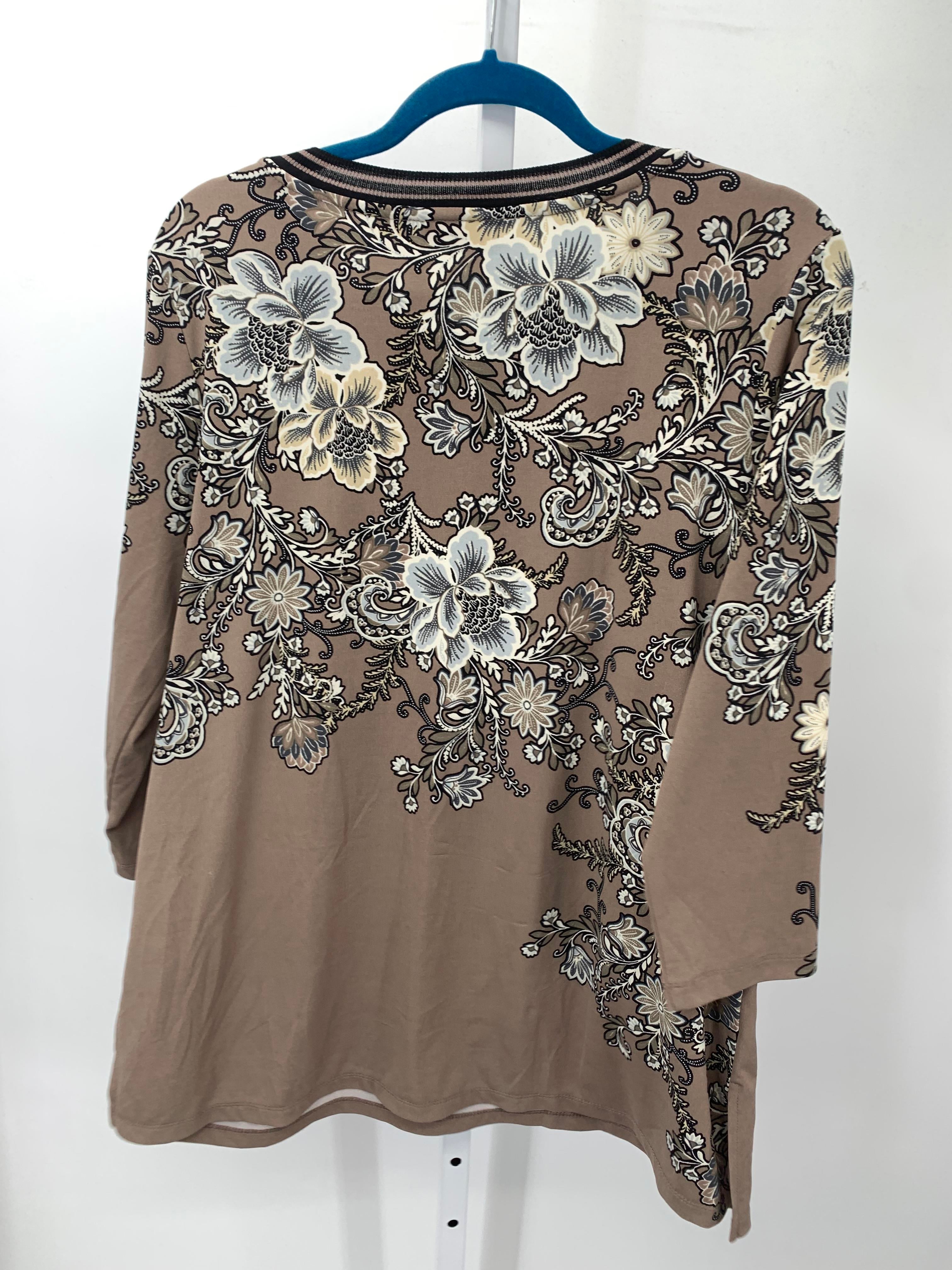 Susan Graver Size Large Misses 3/4 Sleeve Shirt