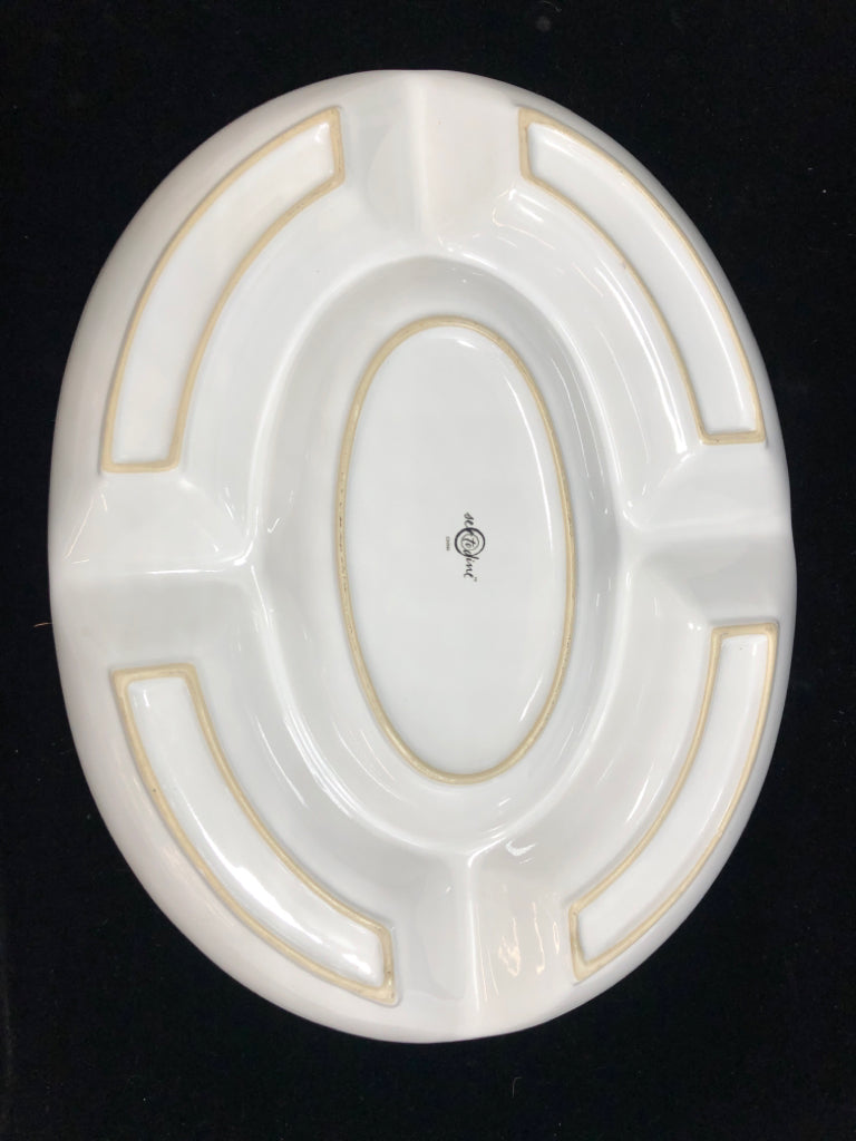 SET-TO-DINE DIVIDED WHITE SERVING TRAY.