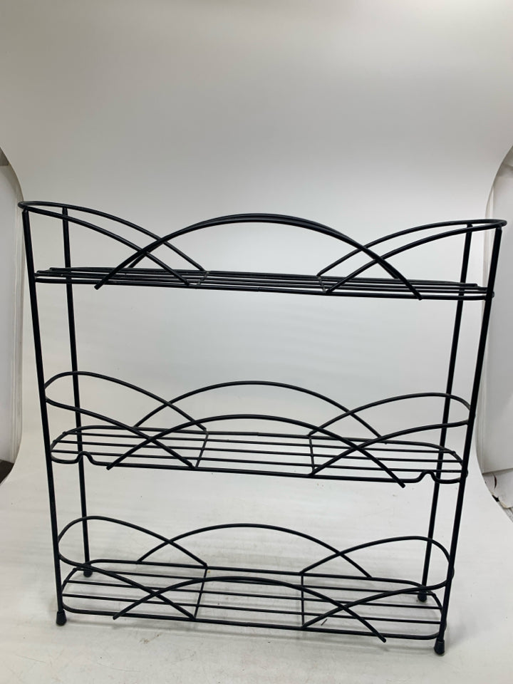 3 TIER STAND ALONE METAL SPICE RACK.