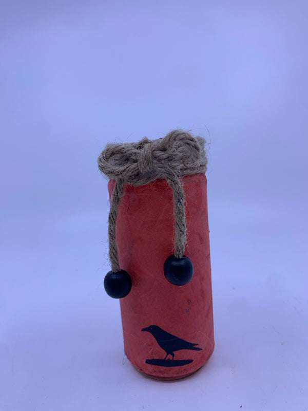PRIMITIVE CANDLE HOLDER W/ CROW.