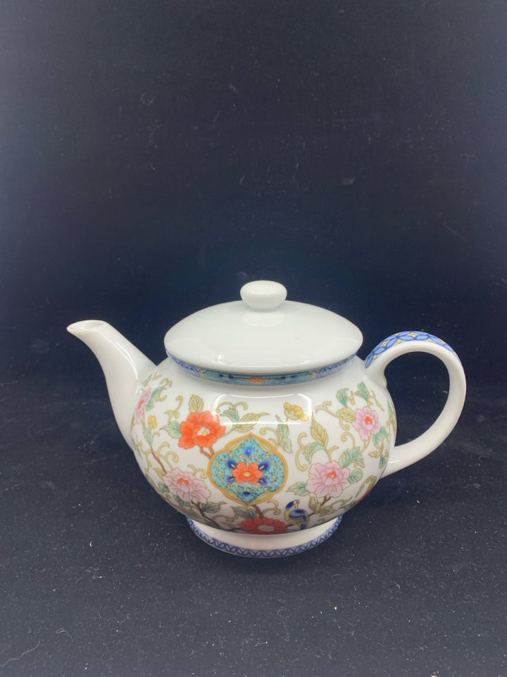 FLORAL PAINTED TEA POT.