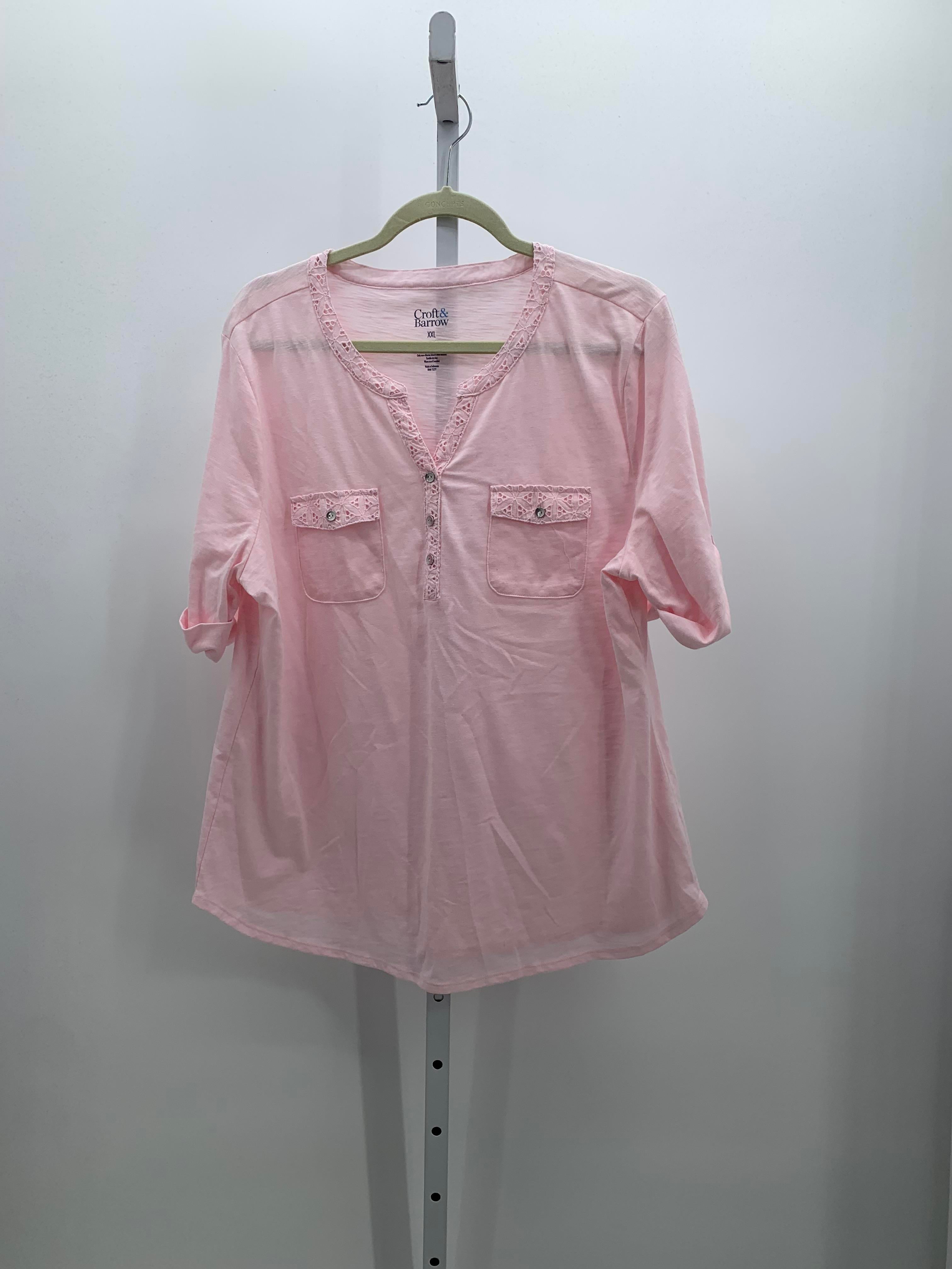Croft & Barrow Size XXL Misses Short Sleeve Shirt