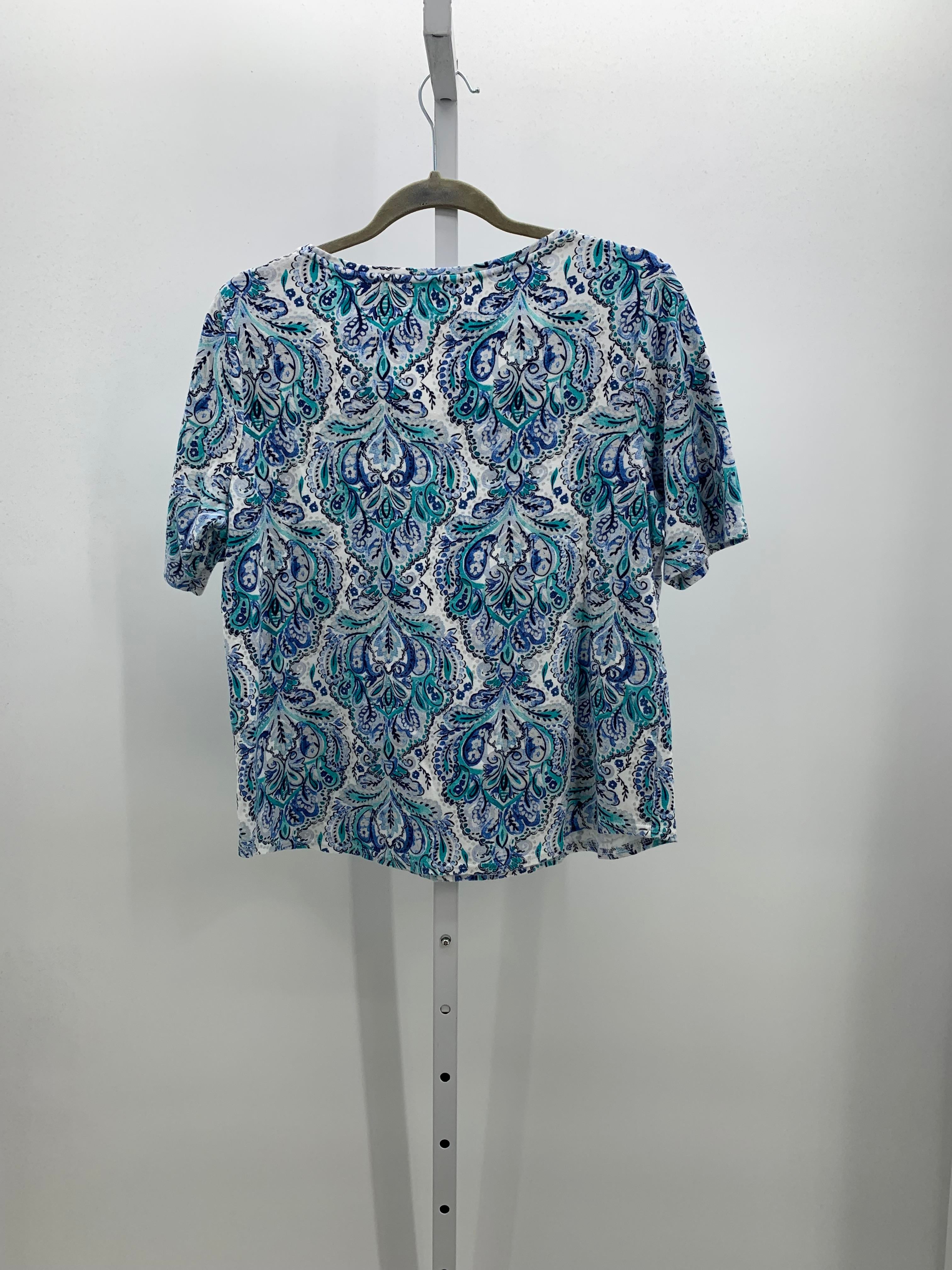 Croft & Barrow Size Large Misses Short Sleeve Shirt