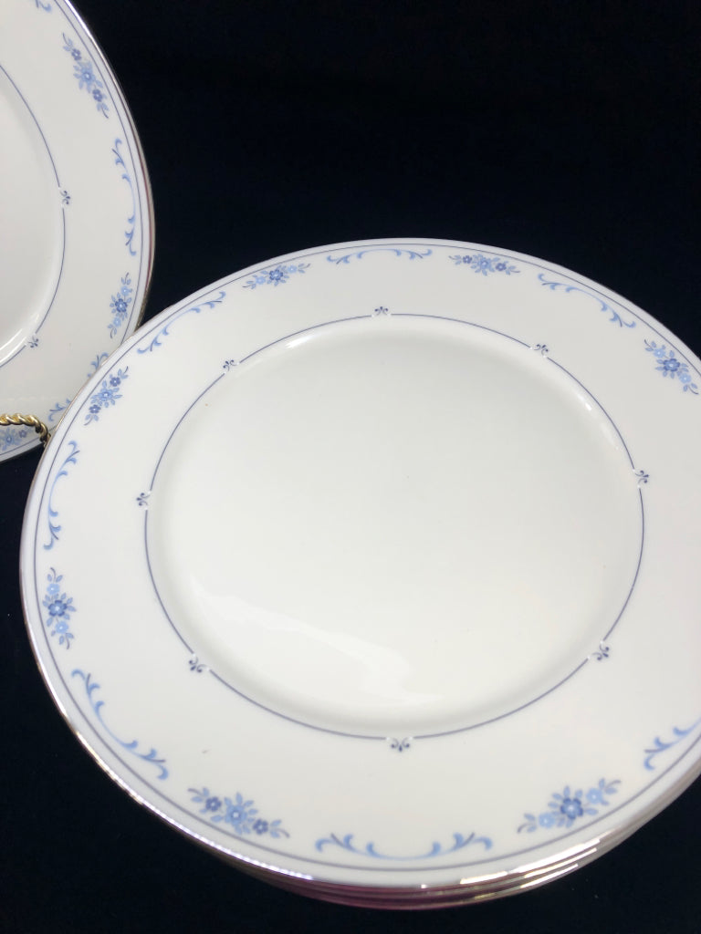 11 LIGHT BLUE FLORAL "CAROLINA" DINNER PLATES.