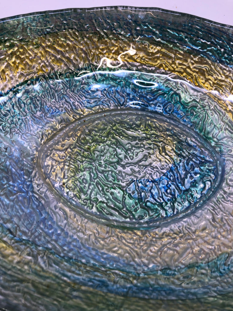 OVAL BLUE AND GREEN CENTEROIECE.