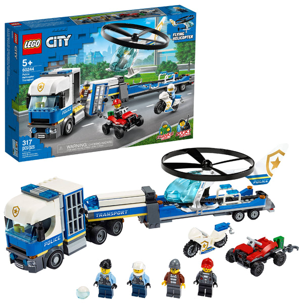 Lego City Police Helicopter Transport 60244 Toy Building Kit (317 Pieces) Multi