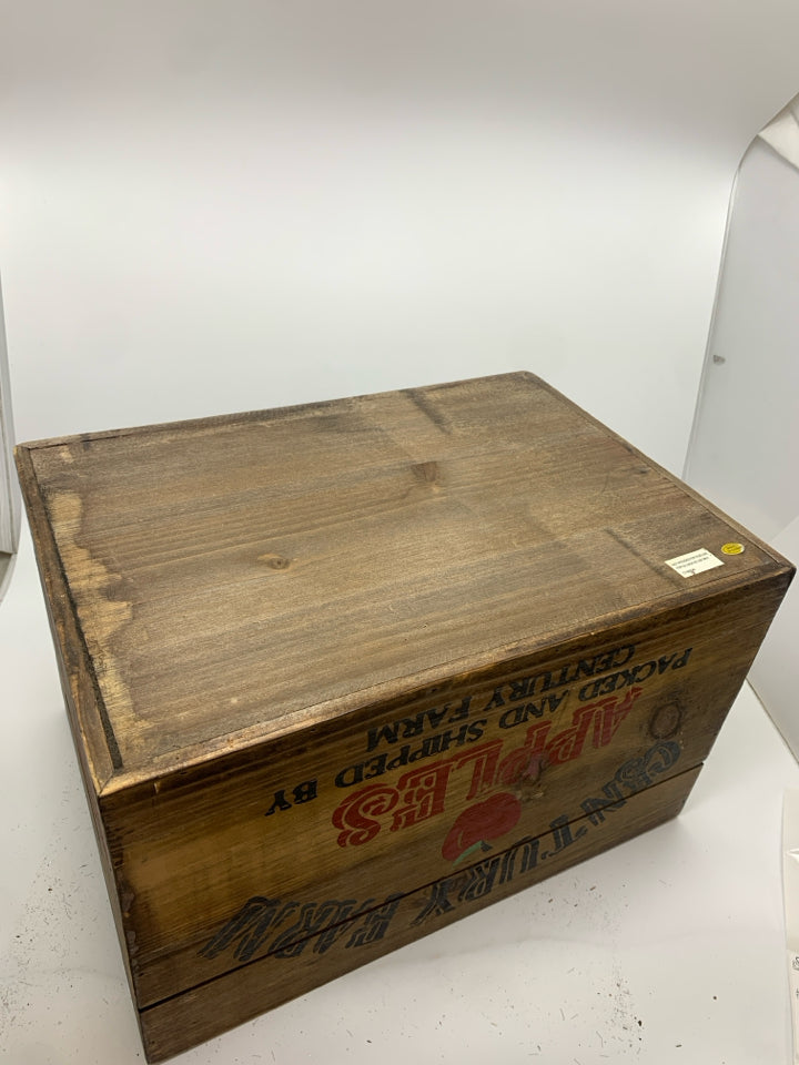 CENTURY FARM WOOD APPLE CRATE.