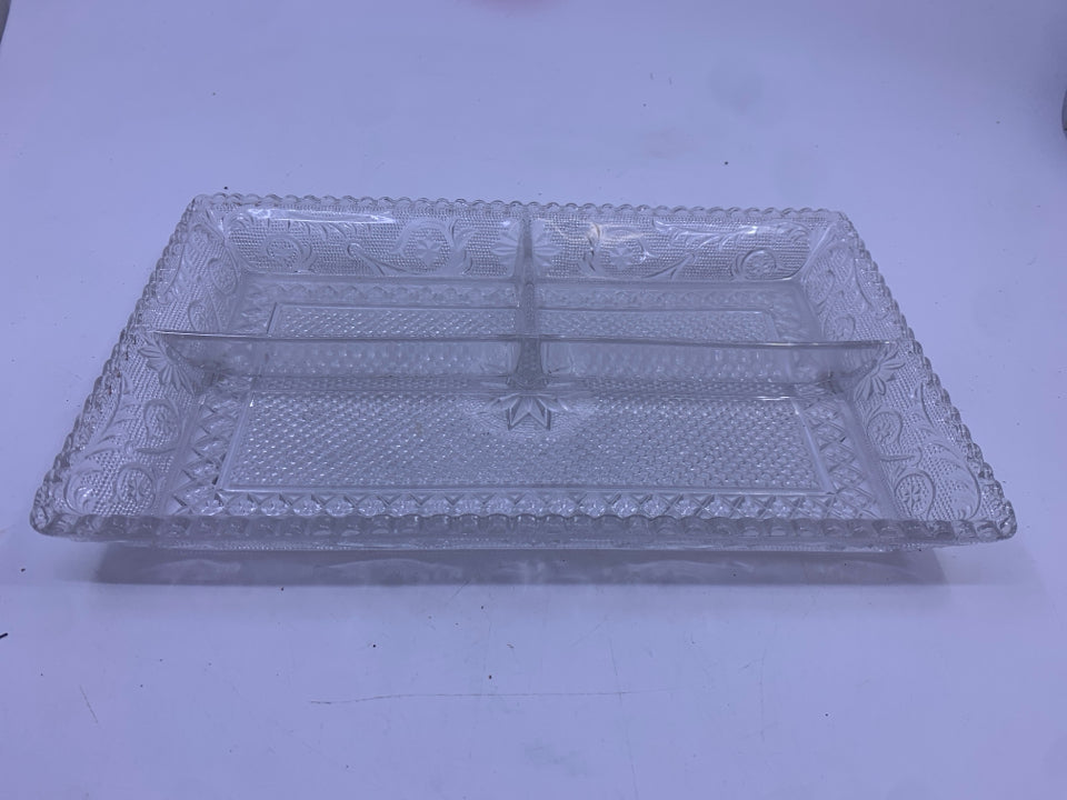 CUT GLASS DIVIDED SERVER.