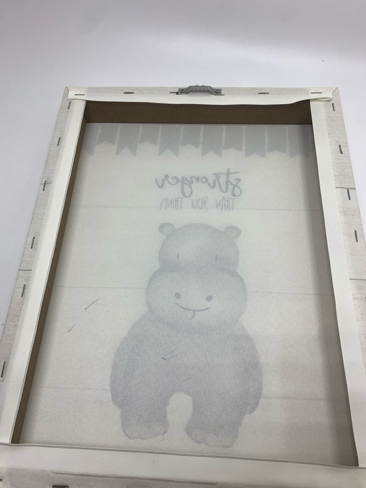 STRONGER THAN YOU THINK HIPPO CANVAS.