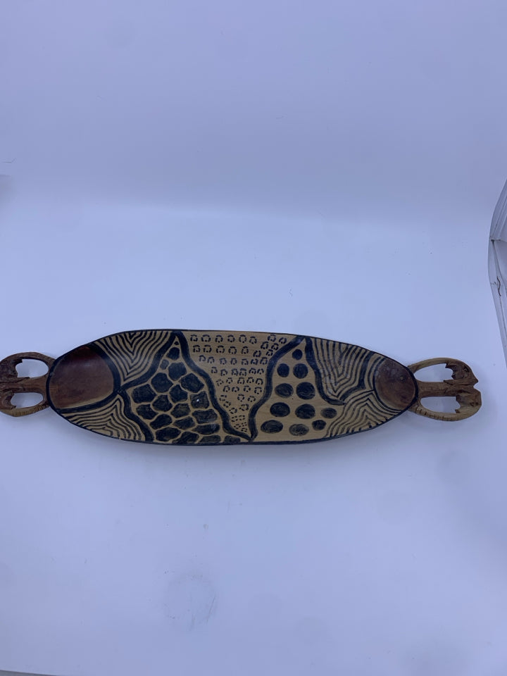 ANIMAL PRINT TRAY W/HANDLES.