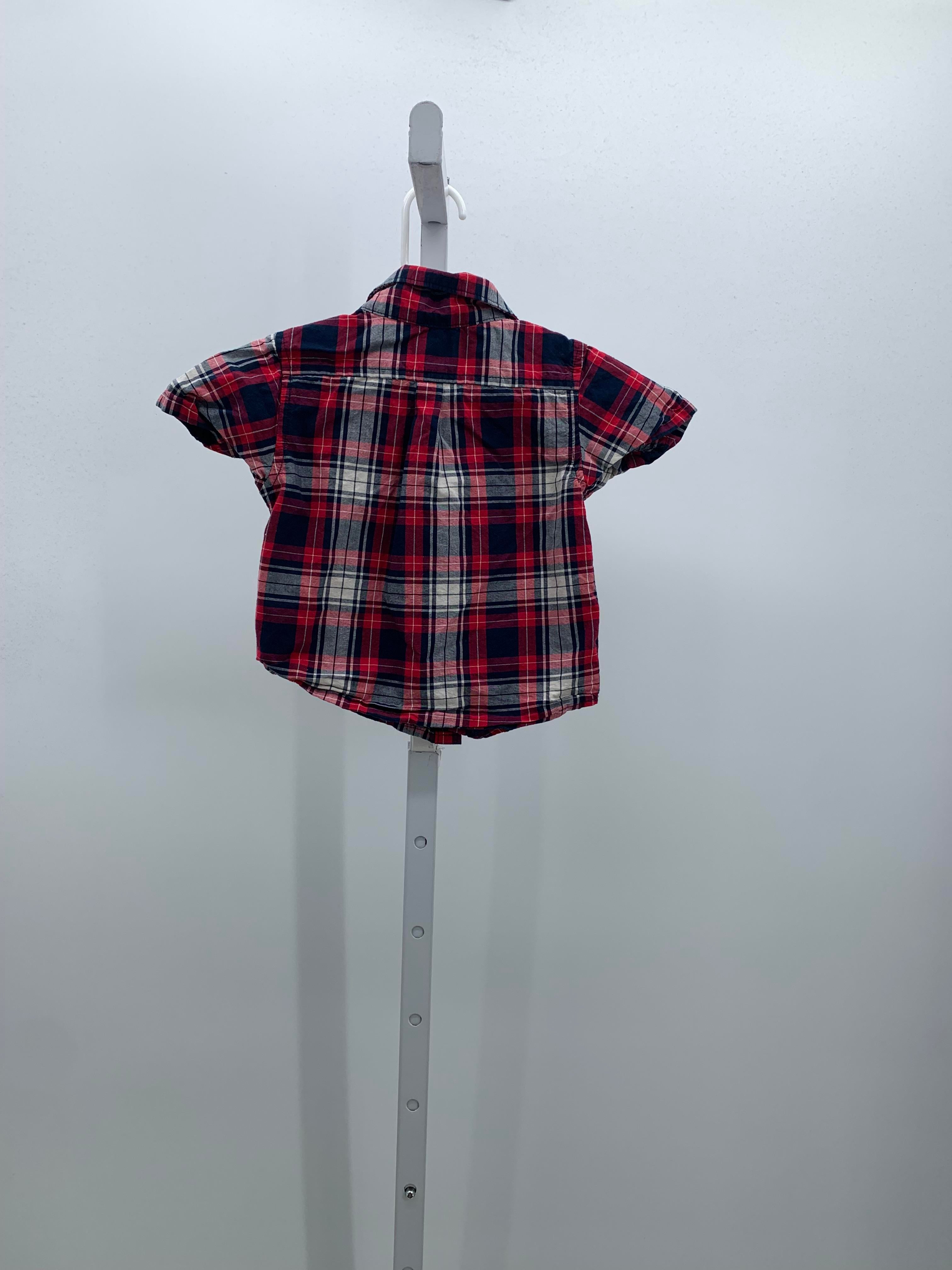 NAVY/ RED PLAID BUTTON DOWN