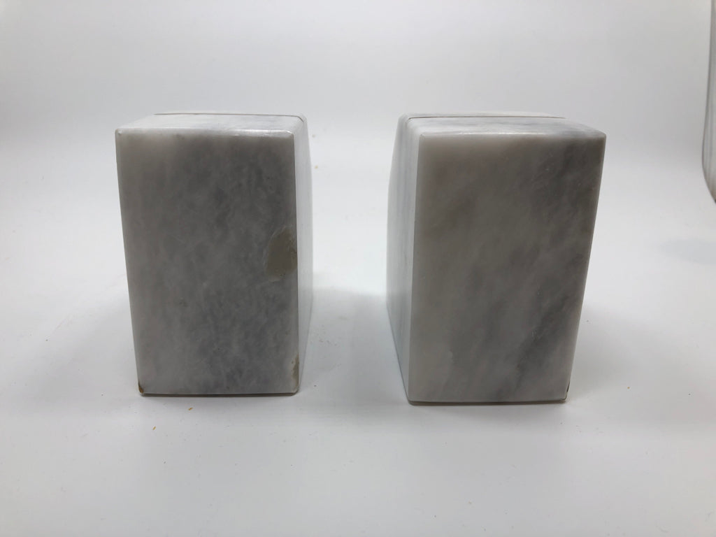 2 MARBLE BOOK ENDS.