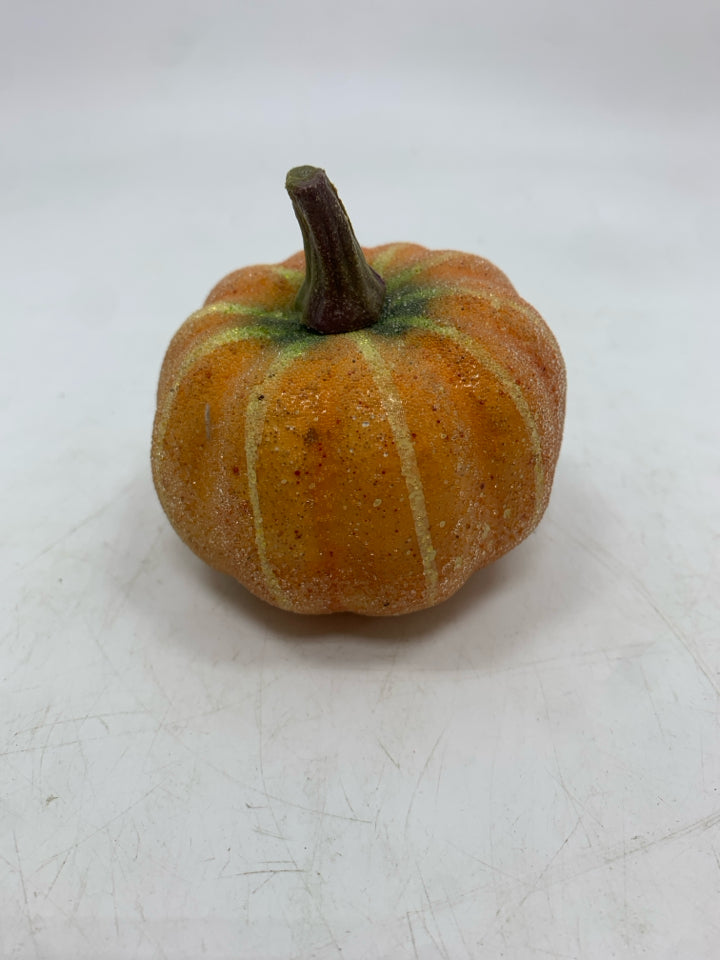 LIGHT ORANGE FUZZY PUMPKIN DECOR.