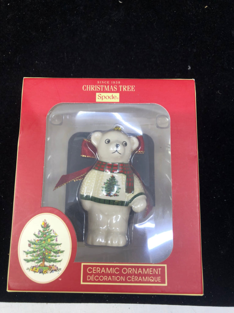 SPODE TEDDY BEAR ORNAMENT.