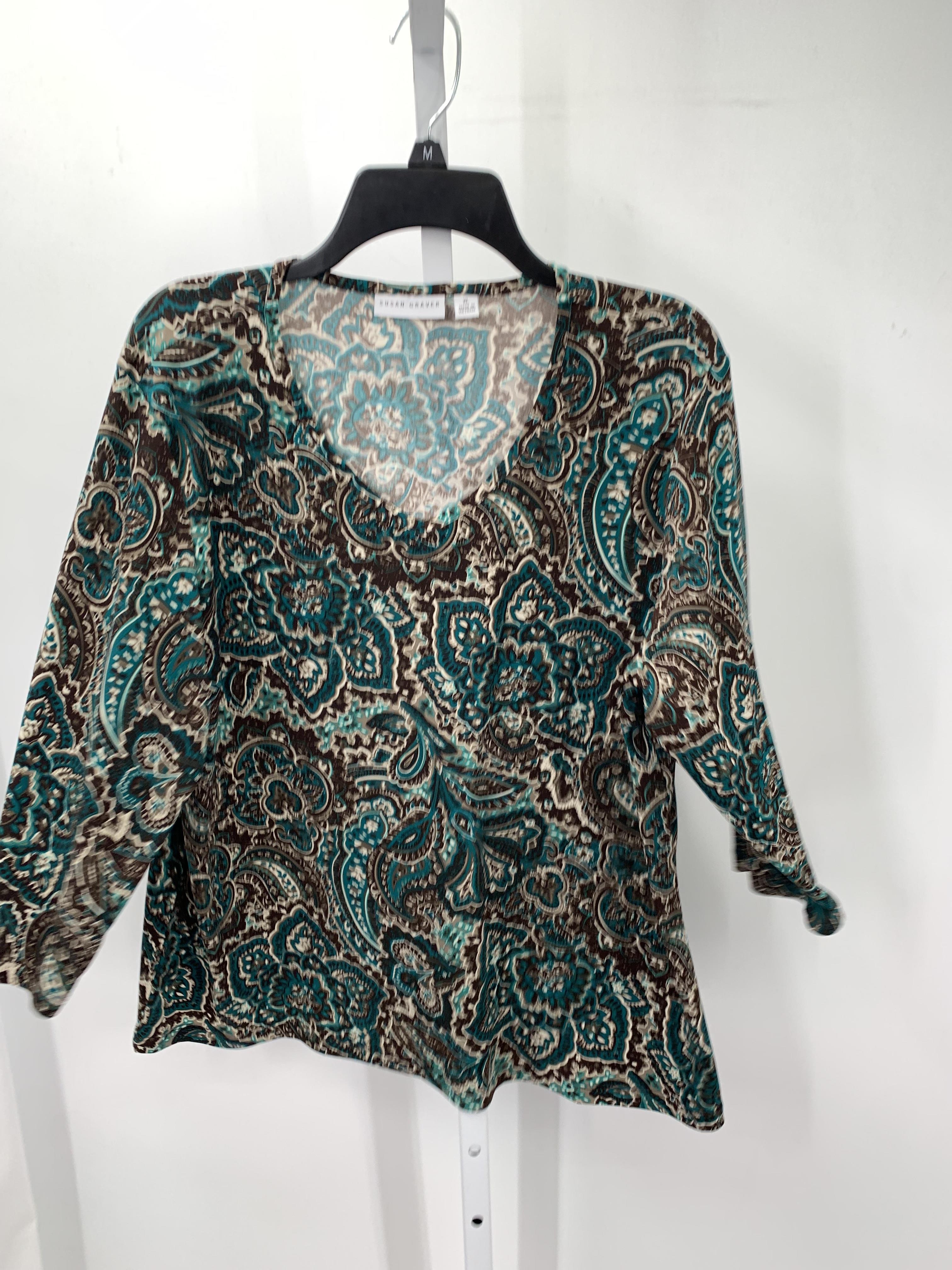 Susan Graver Size Extra Large Misses 3/4 Sleeve Shirt