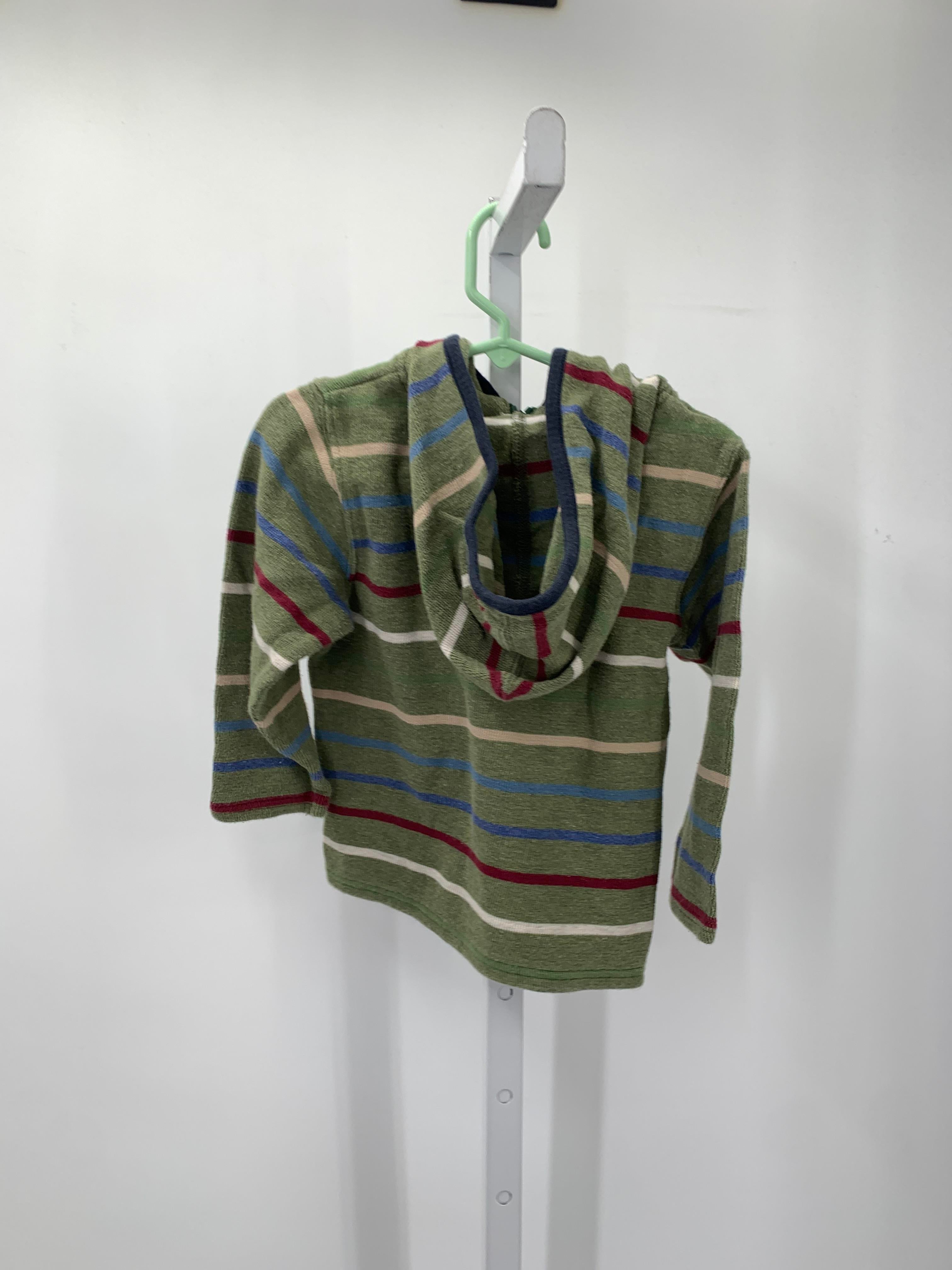 HOODED STRIPES PARTIAL ZIP