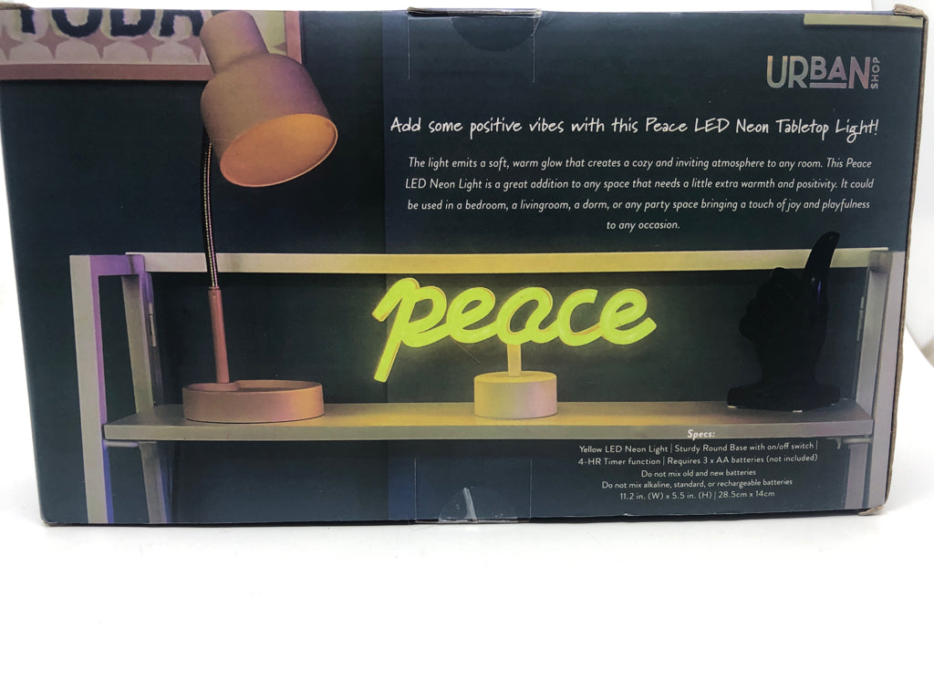 NIB NEON PEACE SIGN.