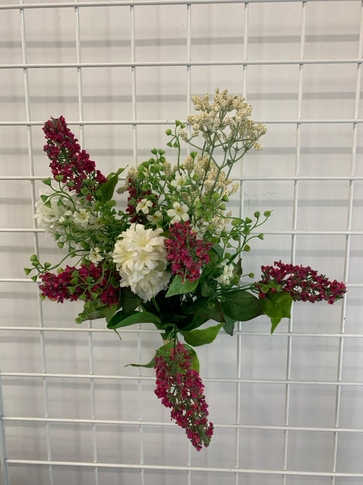 FAUX PINK/WHITE WILDFLOWER BOUQUET.