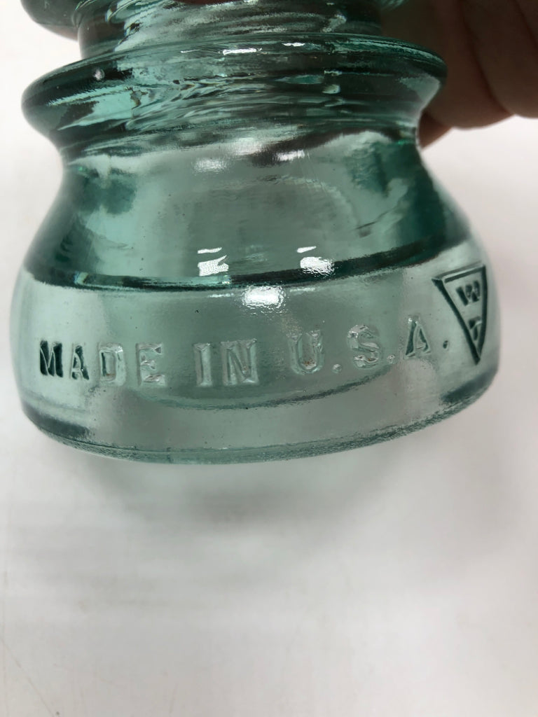 VTG WHITALL TATUM NO 1 BLUE GLASS INSULATOR.