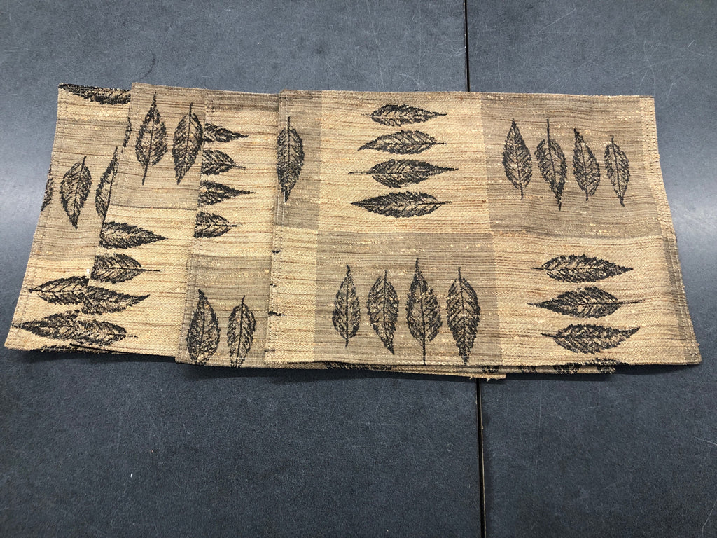 4  TAN LEAF PLACEMATS.