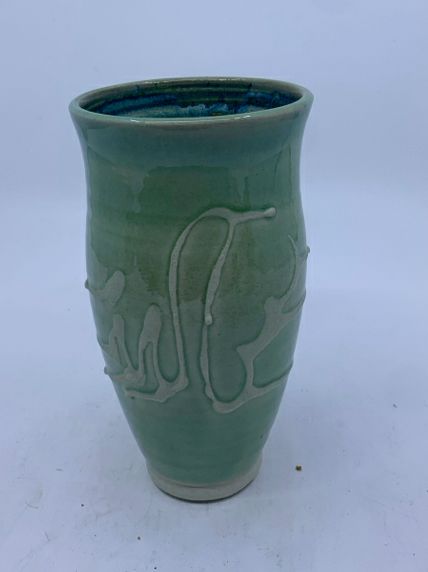 GREEN POTTERY VASE.