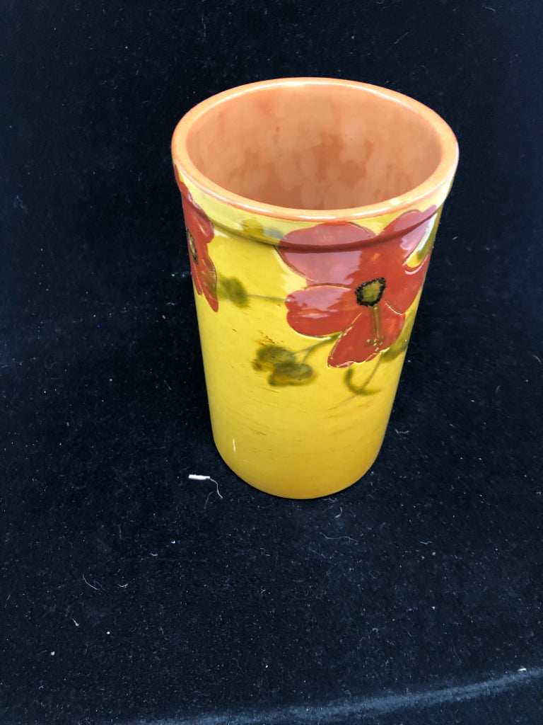 MUSTARD YELLOW RED POPPY WINE COOLER.