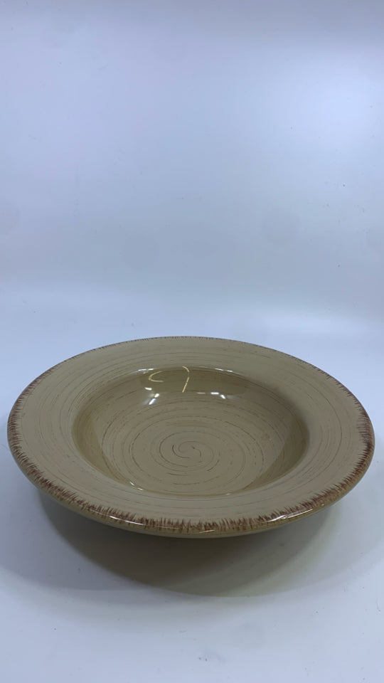 LARGE TAN BOWL-WILLIAMS SONOMA.