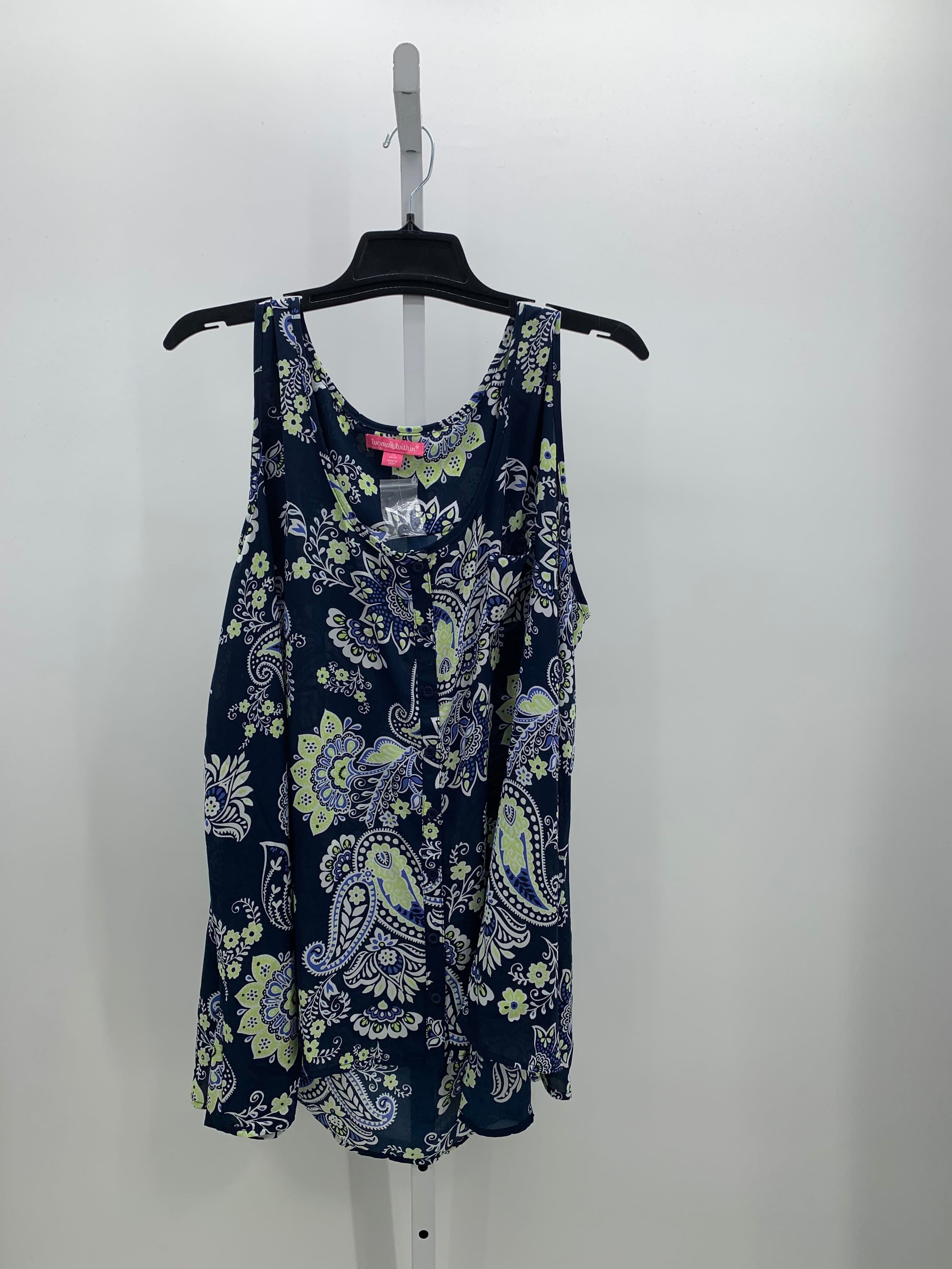 Woman Within Size 2X Womens Sleeveless Shirt
