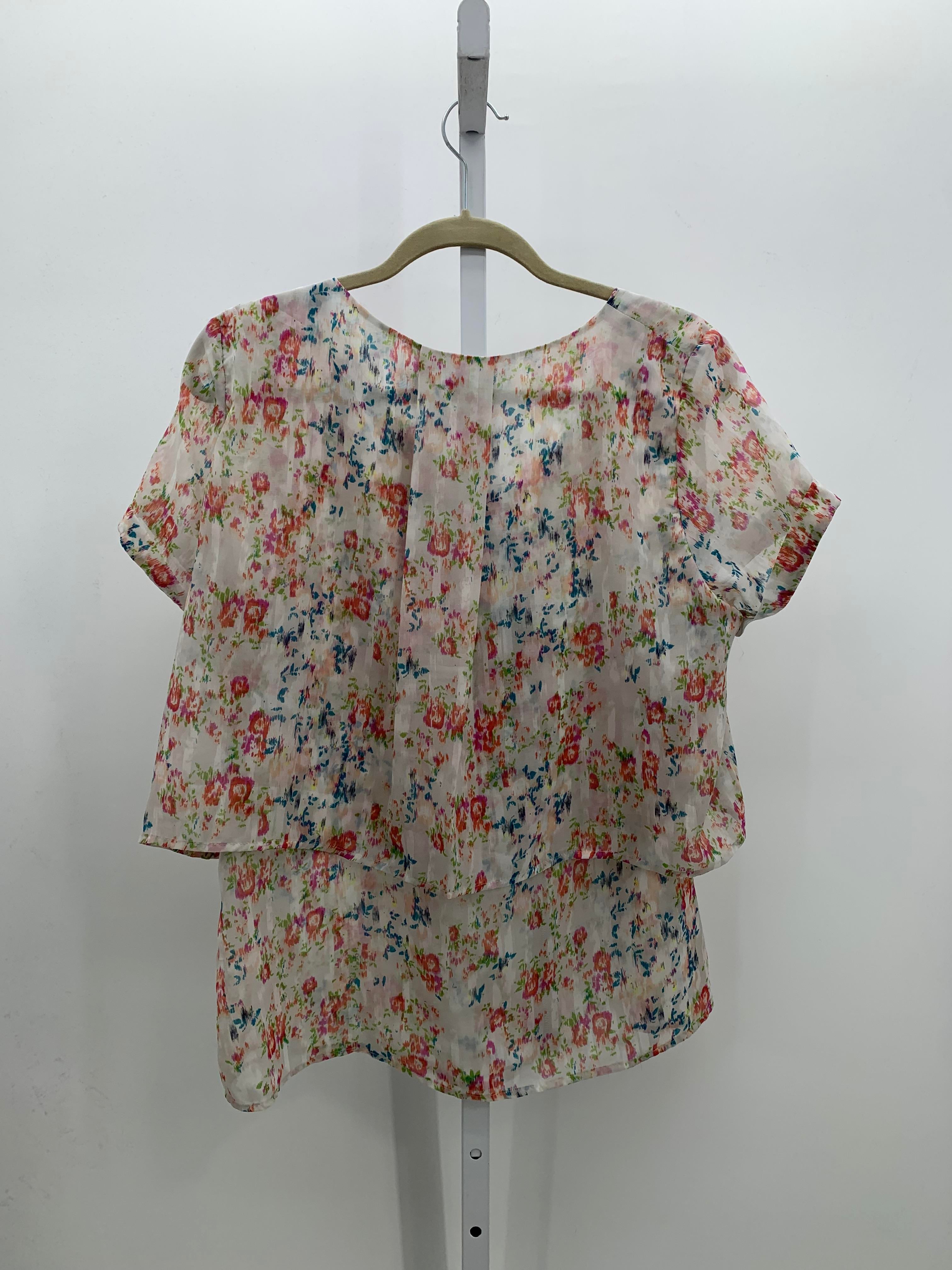 NY Collection Size Large Misses Short Sleeve Shirt