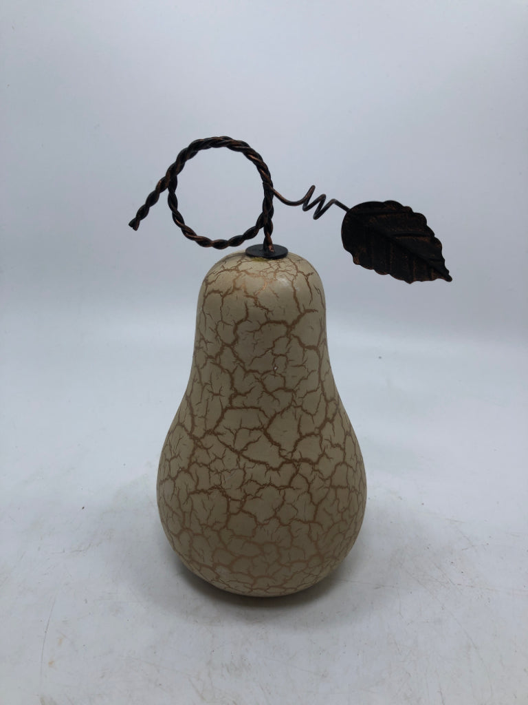 CERAMIC PEAR W/METAL STEM.
