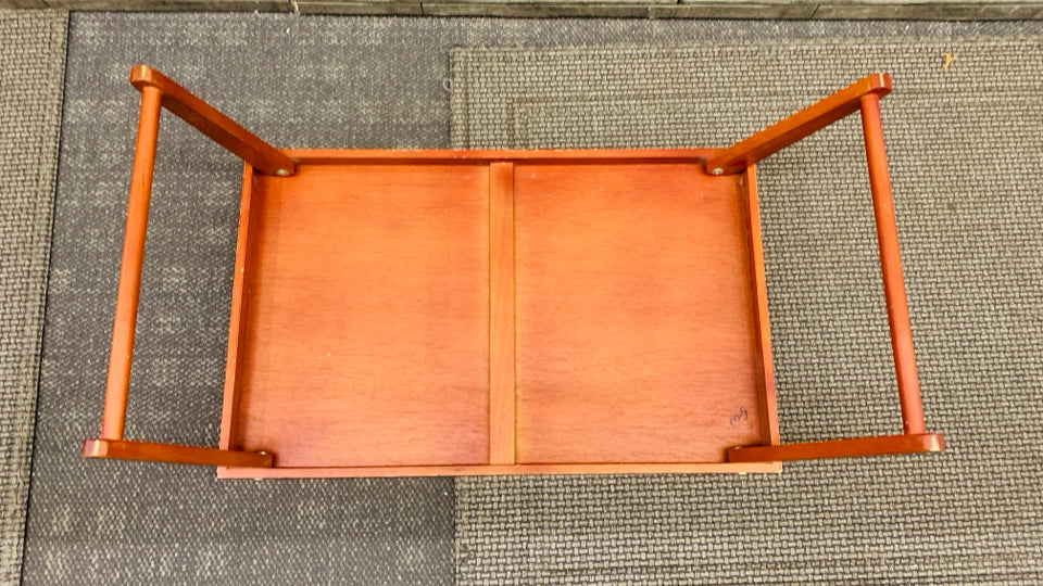 CHERRY WOOD BED TRAY W HANDLES.