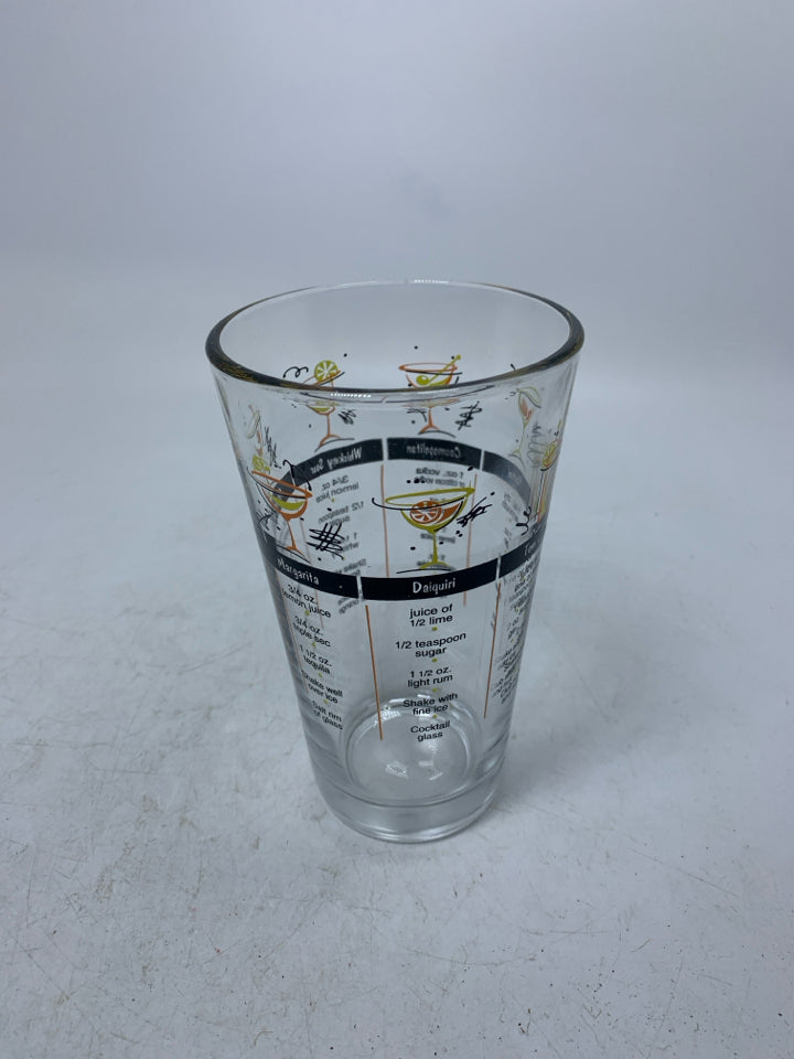 DRINK RECIPE GLASS.