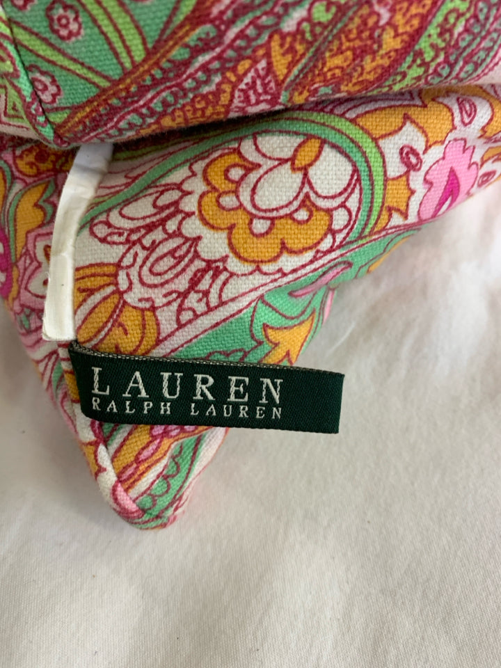 LARGE PINK PAISLEY FEATHER PILLOW- RALPH LAUREN.