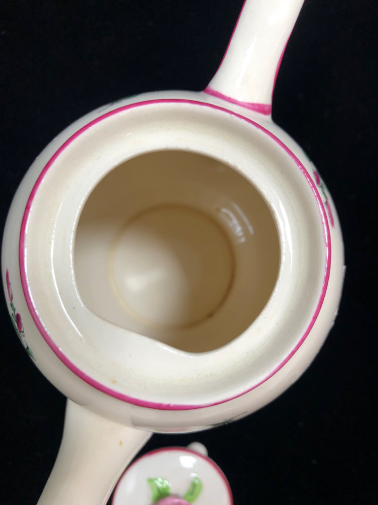 VTG MINI FLORAL PORCELAIN TEAPOT.