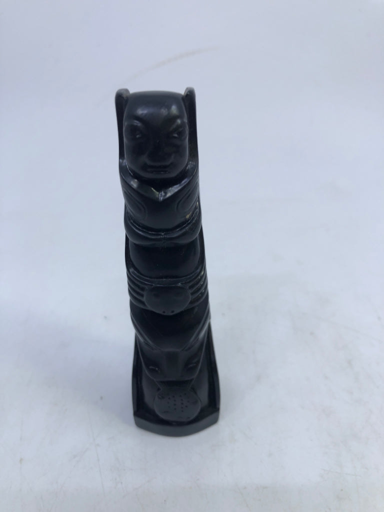 FISH, ANIMAL, SPIDER, HUMAN TOTEM POLE HAND-CARVED.