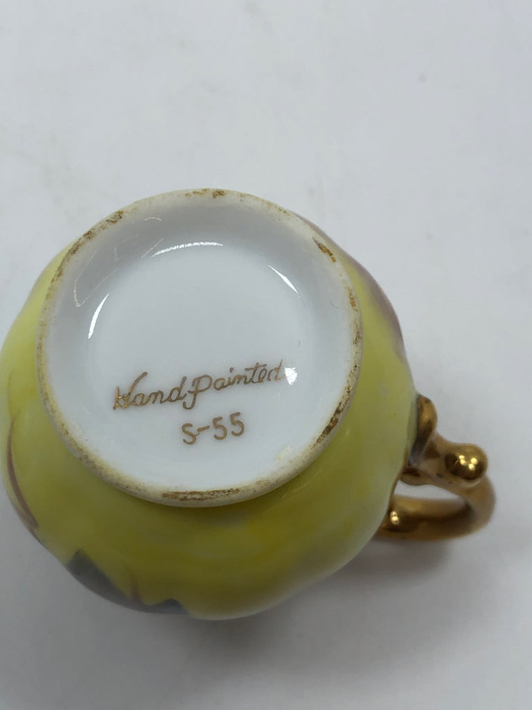 2PC PORCELAIN FRUIT PAINTED PITCHER+BASIN.