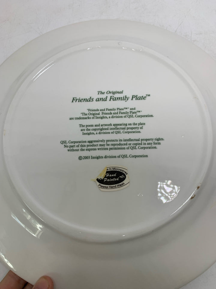 FRIENDS/FAMILY PLATE IRISH THEMED.
