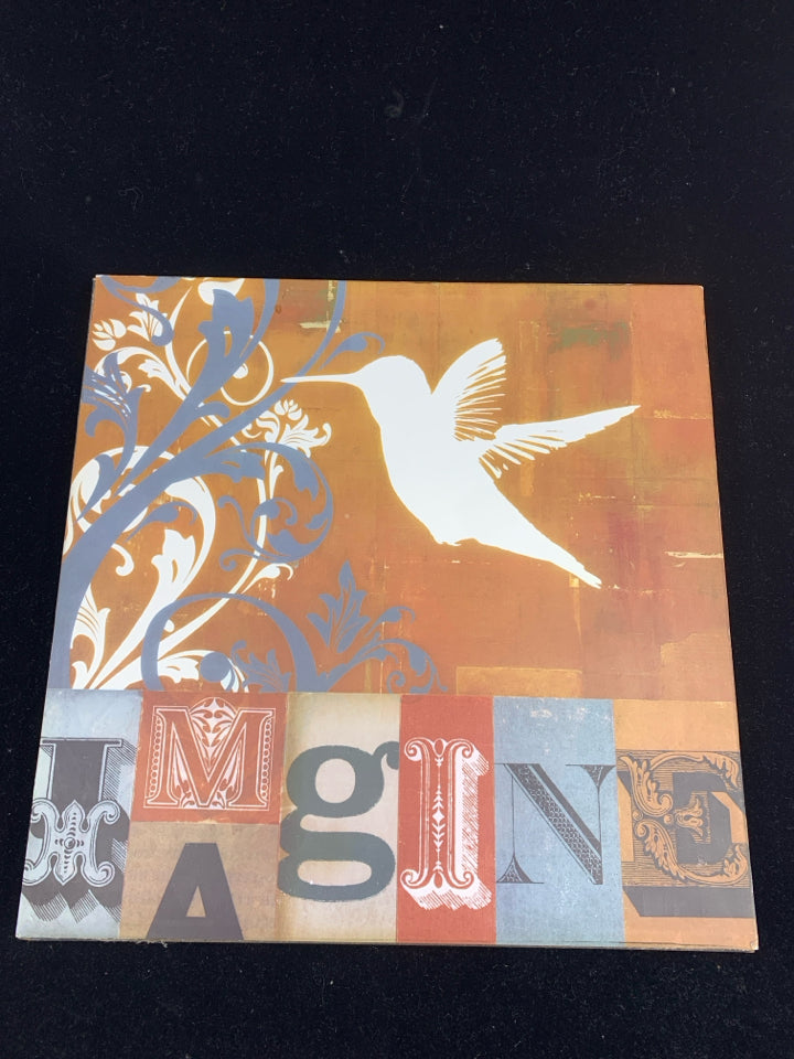 BROWN, GREY IMAGINE BIRD WALL HANGING.
