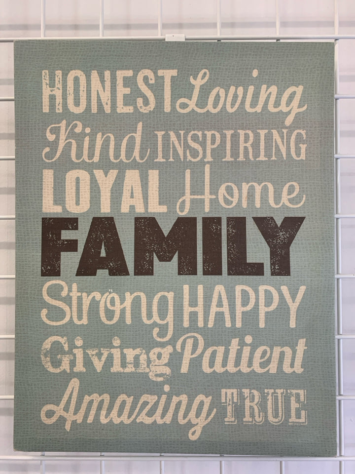 HONEST LOVING FAMILY CANVAS WALL ART.