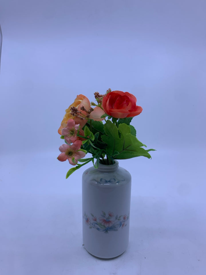 FAUX ORANGE FLORAL IN SKINNY PRINCESS HOUSE VASE.