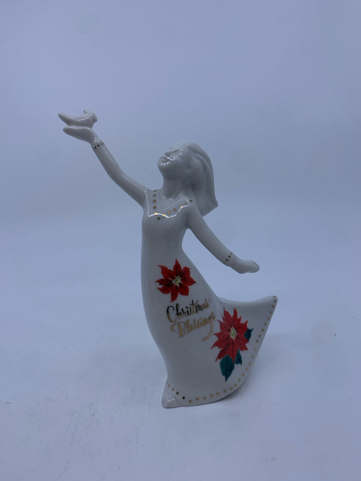 CHRISTMAS BLESSING CERAMIC ANGEL.