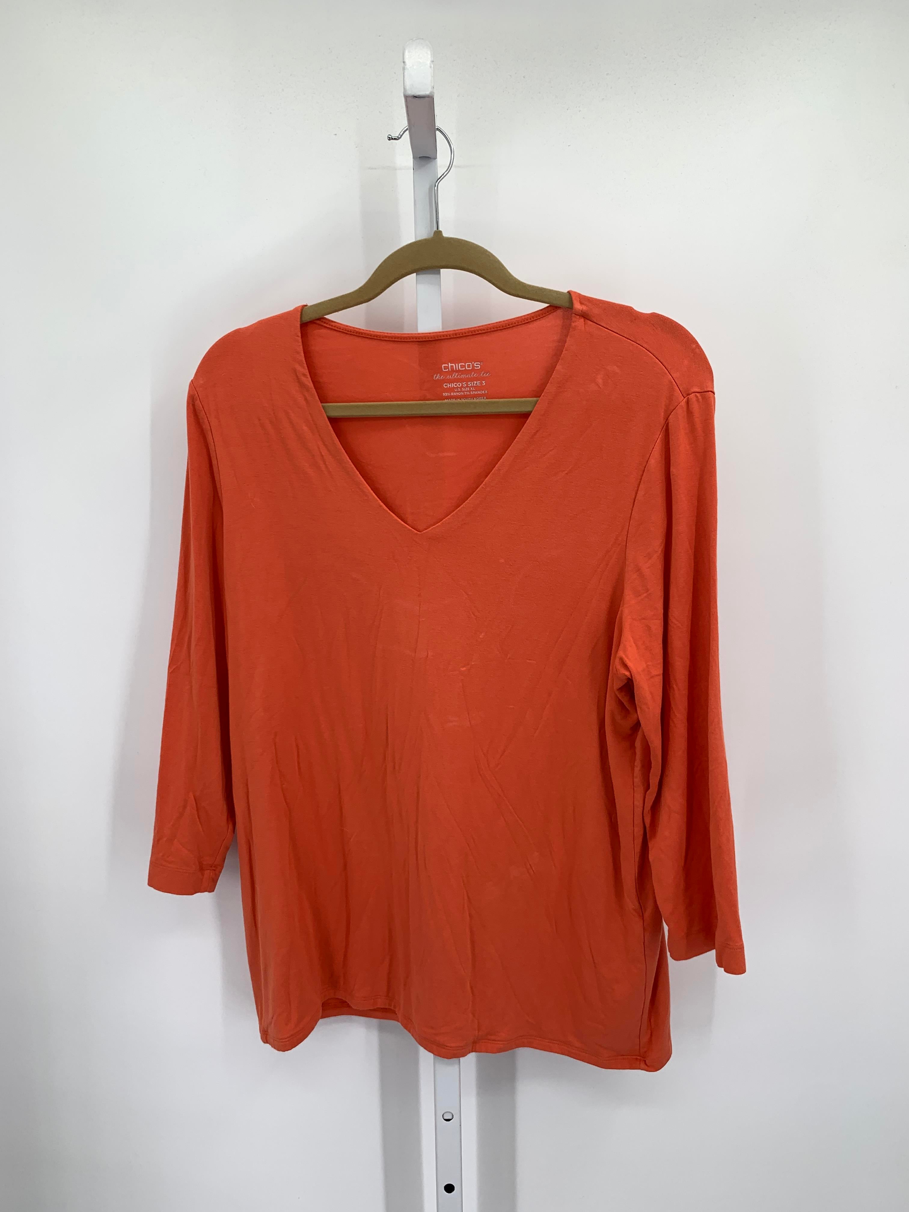 Chico's Size Extra Large Misses 3/4 Sleeve Shirt