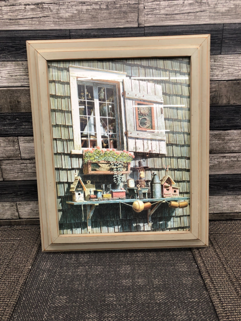 FRAMED GARDEN SHED WINDOW PRINT.