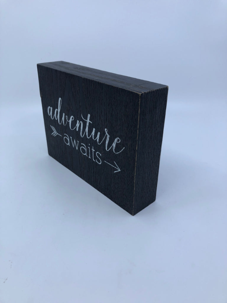 "ADVENTURE AWAITS" WOOD BLOCK.