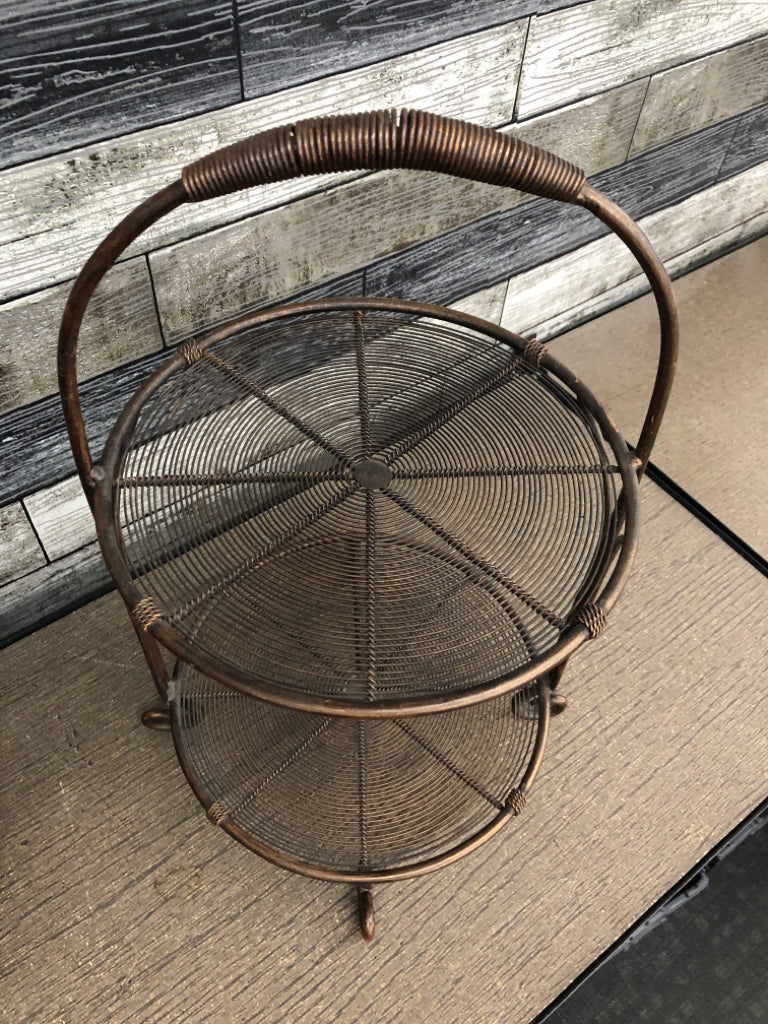 2 TIER BROWN METAL STAND SERVER.