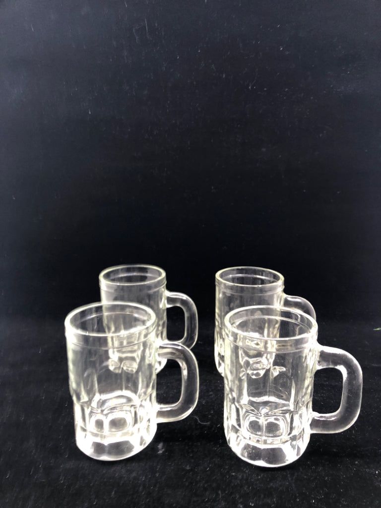 4 SHORT BEER MUGS.