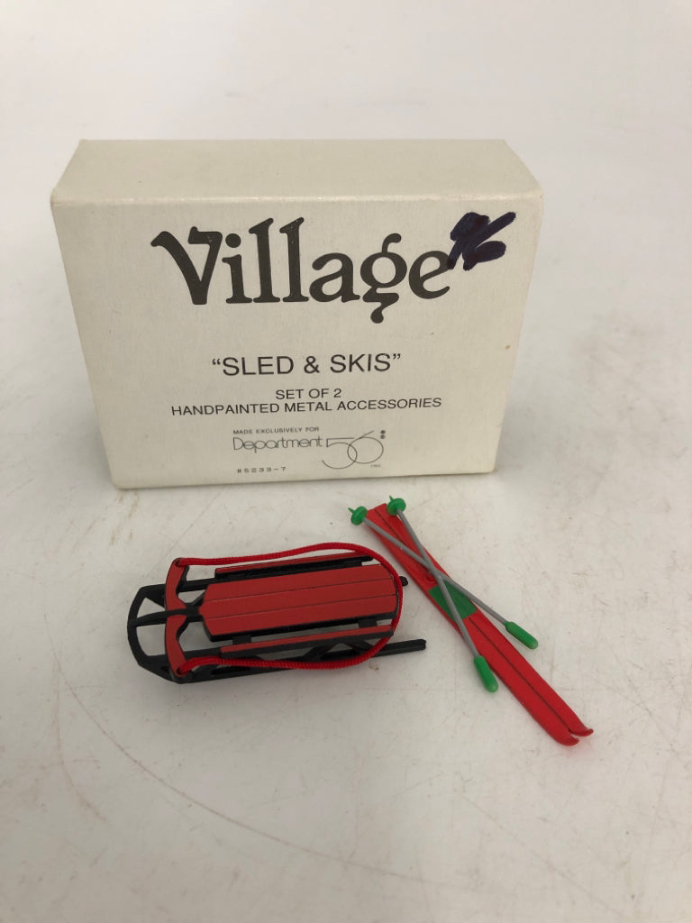 VILLAGE METAL SLED/SKIS ACCESSORIES DEPARTMENT 56.