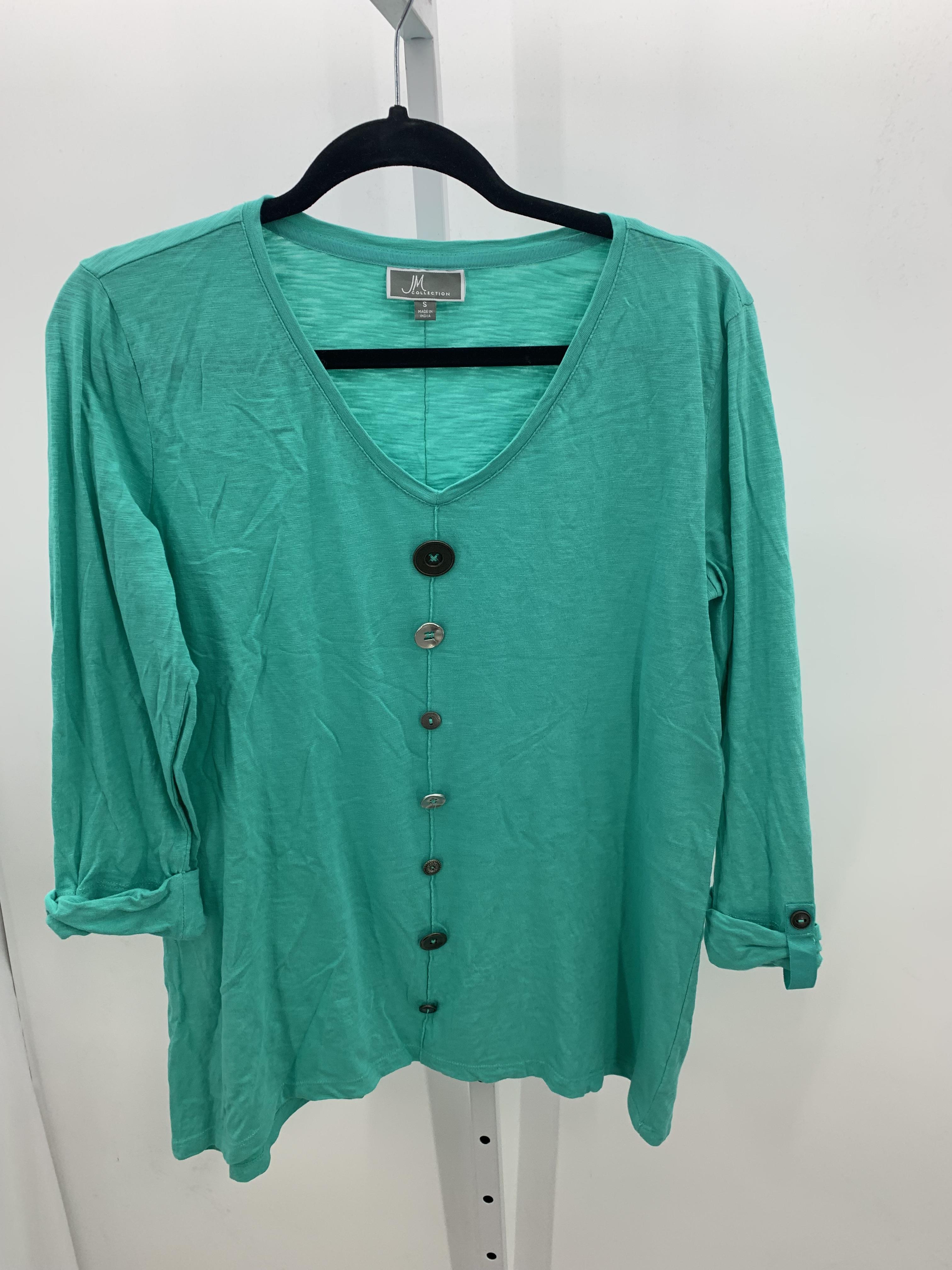 JM Collection Size Small Misses 3/4 Sleeve Shirt
